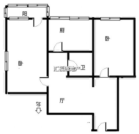 保定第二中心医院住宅小区2室1厅1卫户型图