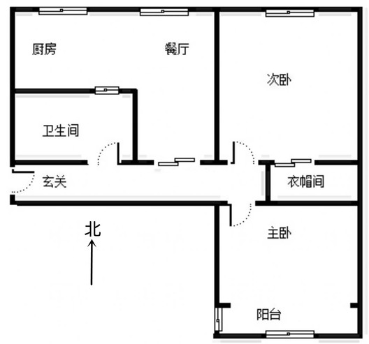 幸福小区2室1厅1卫户型图