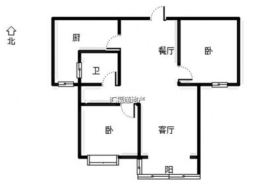 君临天下御景园2室2厅1卫户型图