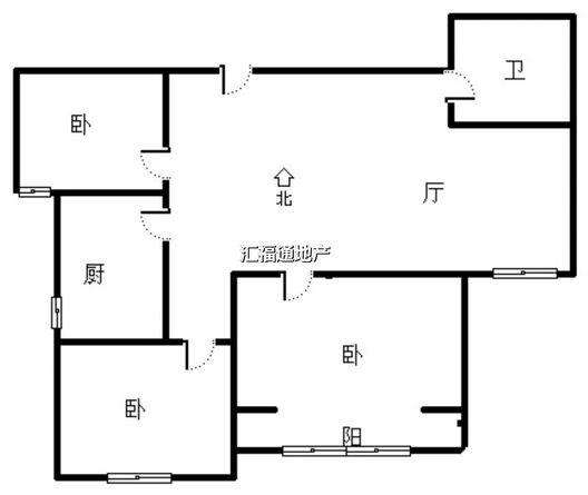 水尚仁佳3室1厅1卫户型图