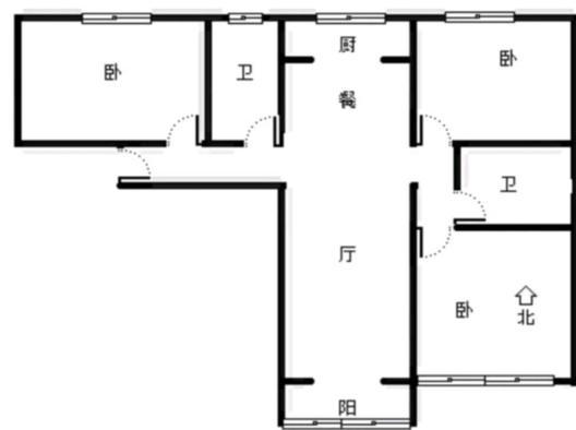 翡翠滨江3室2厅2卫户型图