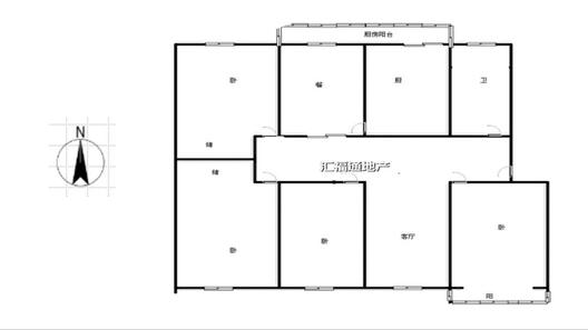 联合二号院4室2厅1卫户型图