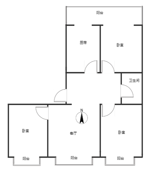 惠友康庭3室1厅1卫户型图