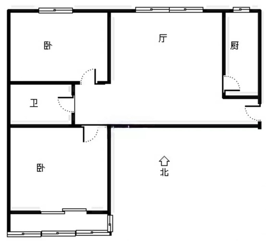 公园壹号2室1厅1卫户型图