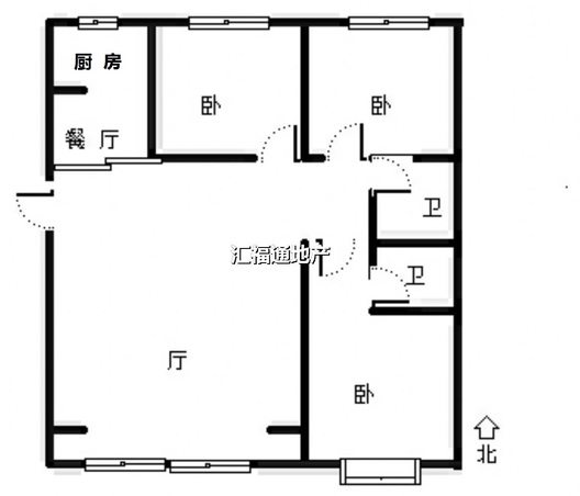 联合七号院3室2厅2卫户型图