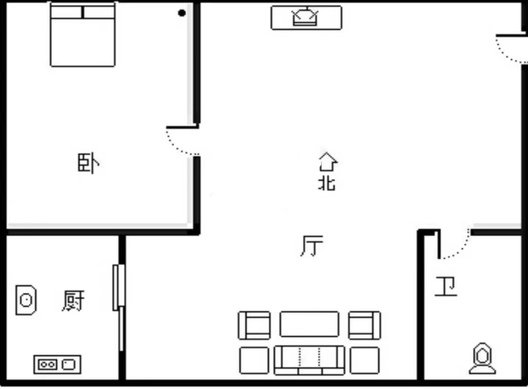 弘德缘（豪门庄园三期）1室1厅1卫户型图