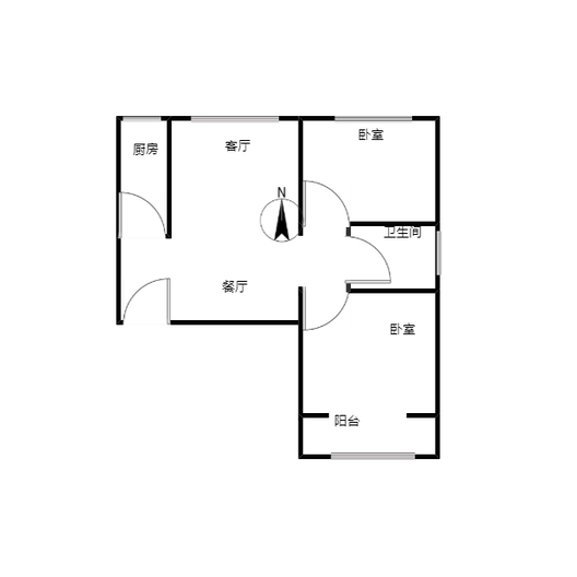 新怡家园小区2室2厅1卫户型图