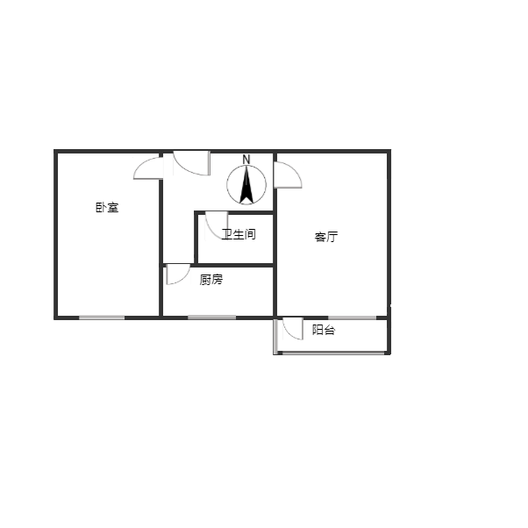 温馨小区1室1厅1卫户型图