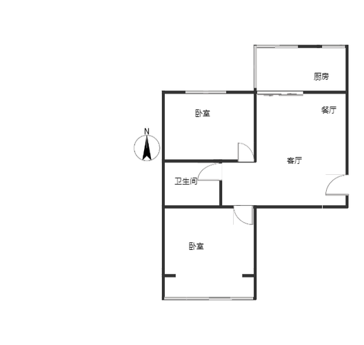 金域中央2室2厅1卫户型图