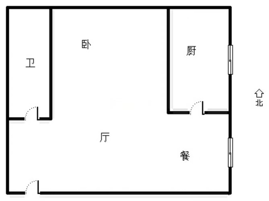 惠友钻石广场（AB座）1室2厅1卫户型图