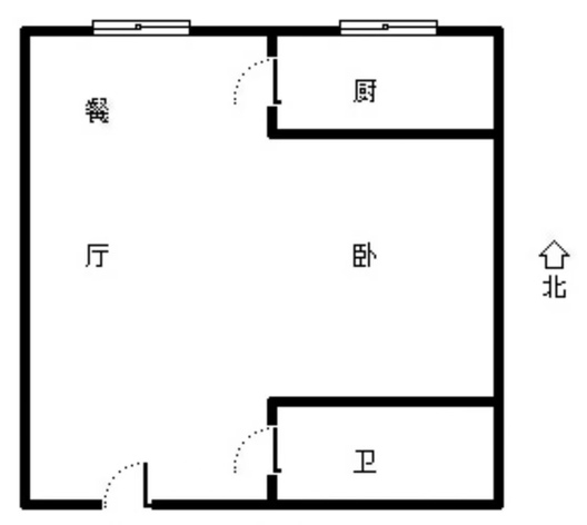 惠友钻石广场（AB座）1室1厅1卫户型图