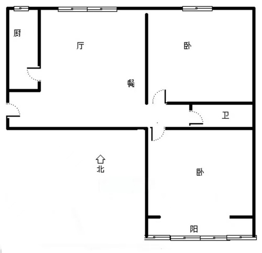 惠友钻石广场2室2厅1卫户型图