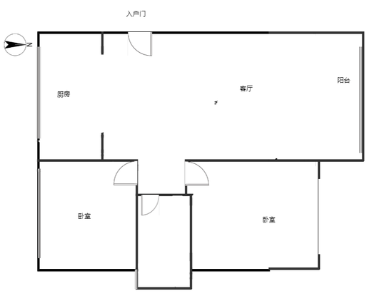 卓悦城北京未2室2厅1卫户型图
