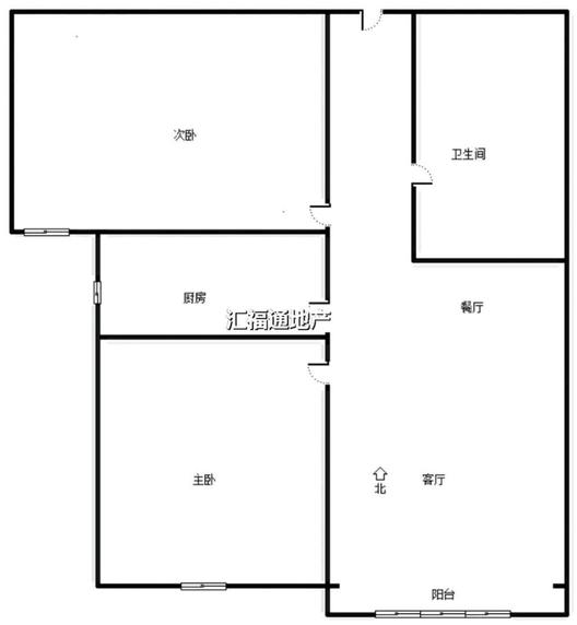 金隅地质嘉园2室2厅1卫户型图