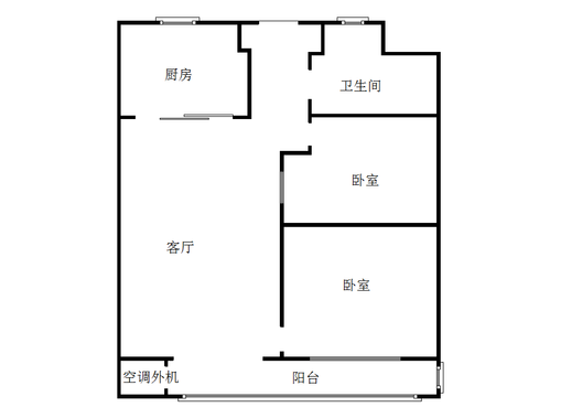 汇元国际2室1厅1卫户型图