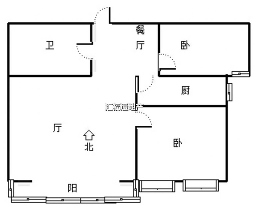 惠友康庭二期2室2厅1卫户型图