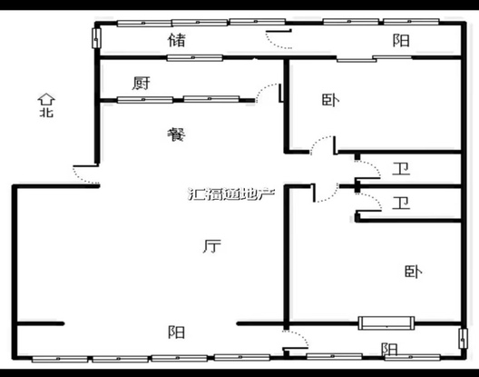 东方家园2室2厅2卫户型图