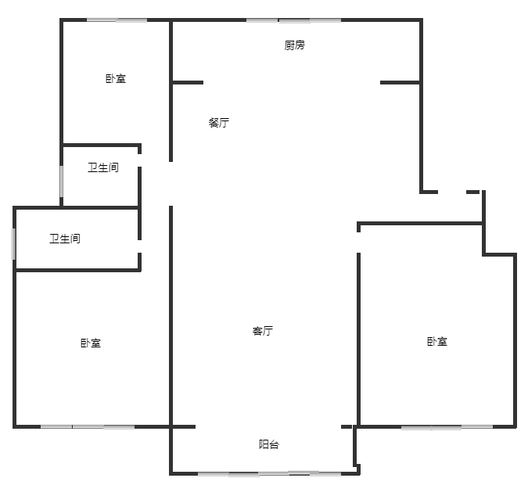 中铁建樾府国际3室2厅2卫户型图