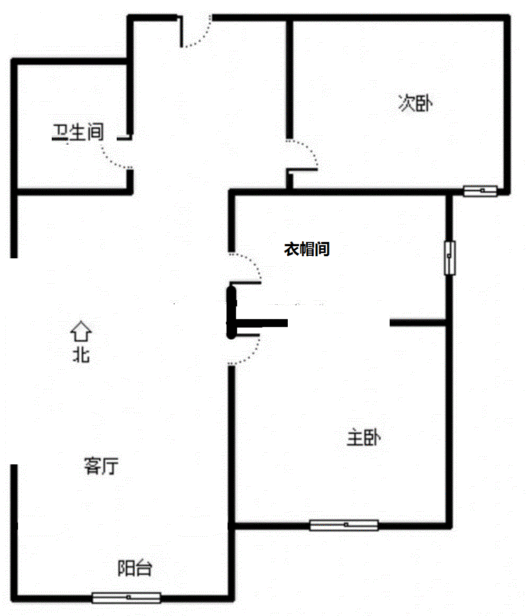 K2狮子城2室1厅1卫户型图