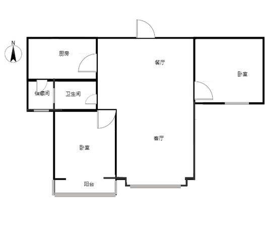 天伦湾馨园2室2厅1卫户型图