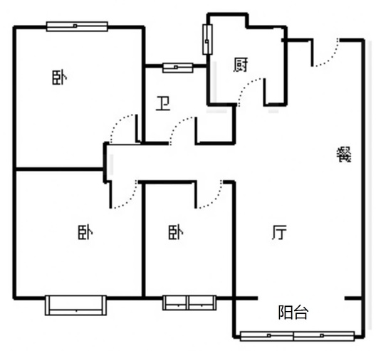 中冶未来城3室2厅1卫户型图