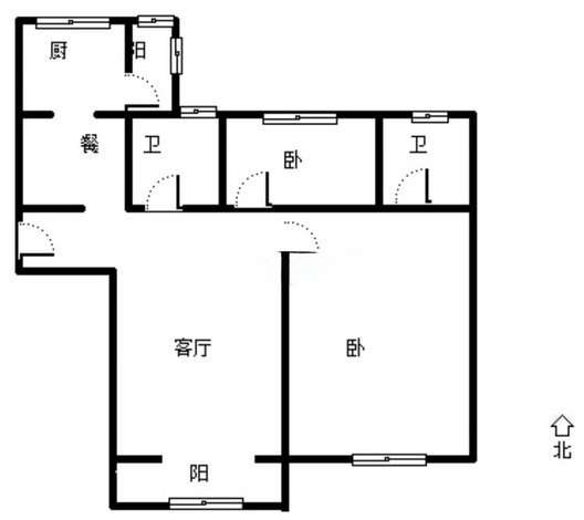 金竹花园2室2厅2卫户型图