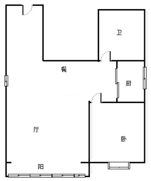 技校家园1室2厅1卫户型图