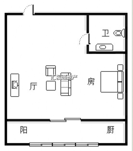 东林家园1室1厅1卫户型图