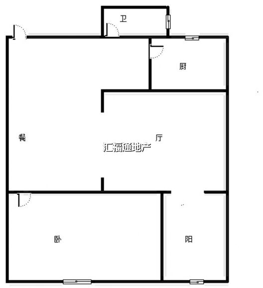 新加坡花园1室1厅1卫户型图