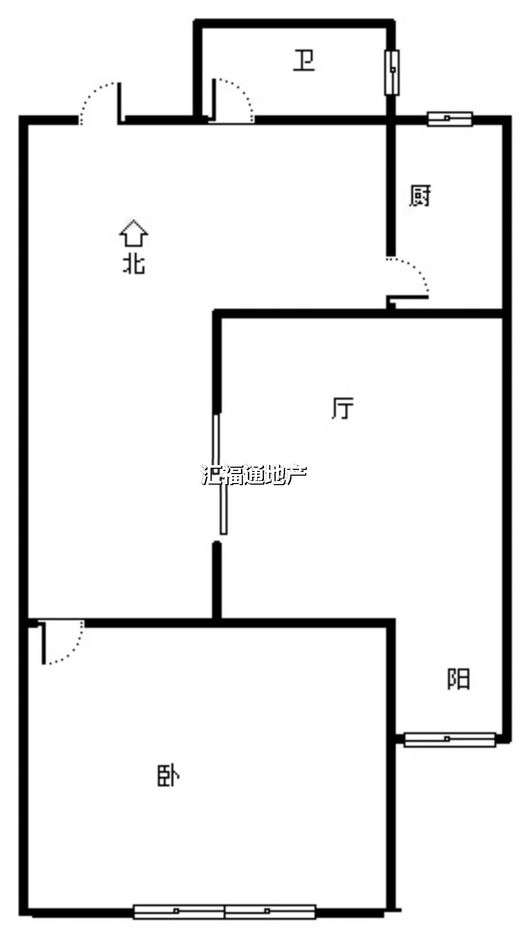 新加坡花园1室1厅1卫户型图