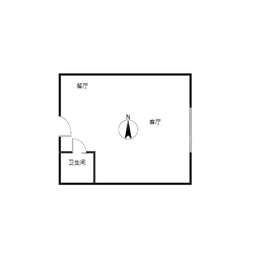 国富公寓(18号楼）1室1厅1卫户型图
