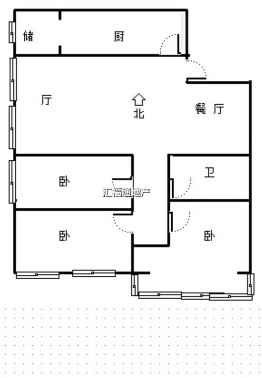 公园壹号3室2厅1卫户型图