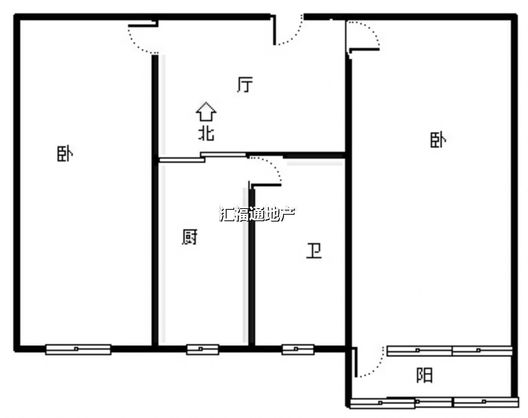凌云厂家属院2室1厅1卫户型图