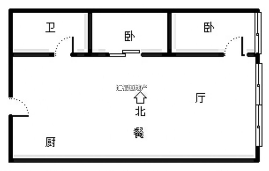 万科城际之光2室2厅1卫户型图