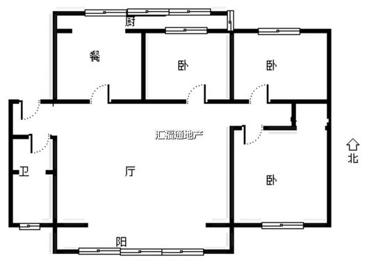 农行生活小区3室2厅1卫户型图