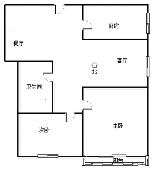 北新家园（锦绣范阳）2室2厅1卫户型图