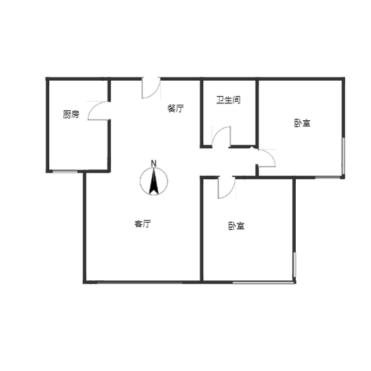 北京理想城2室2厅1卫户型图