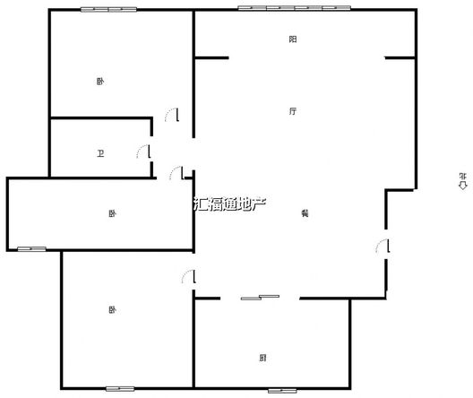 天地新城3室2厅1卫户型图