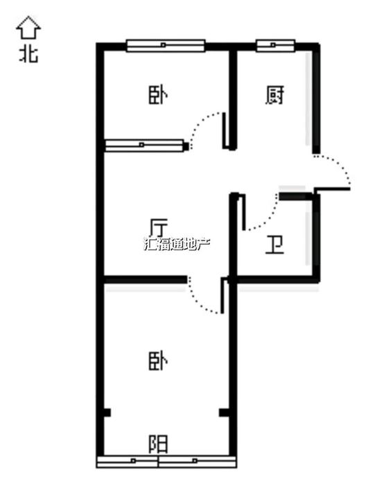 六十七处家属楼2室1厅1卫户型图