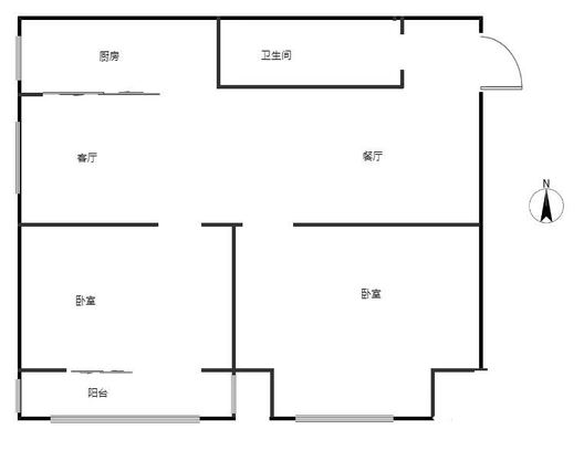 天保郦景2室2厅1卫户型图