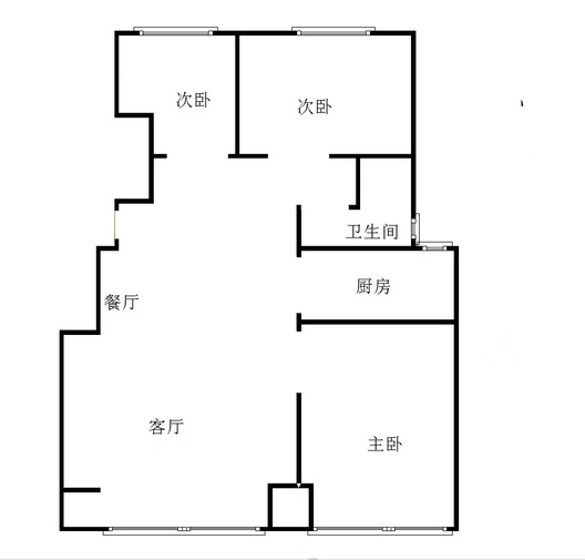 学府澜湾二期3室2厅1卫户型图