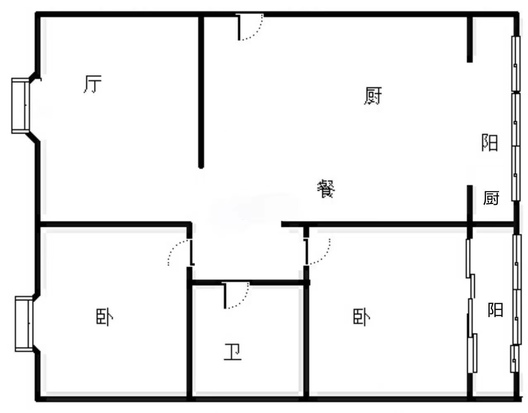 惠友康庭2室2厅1卫户型图