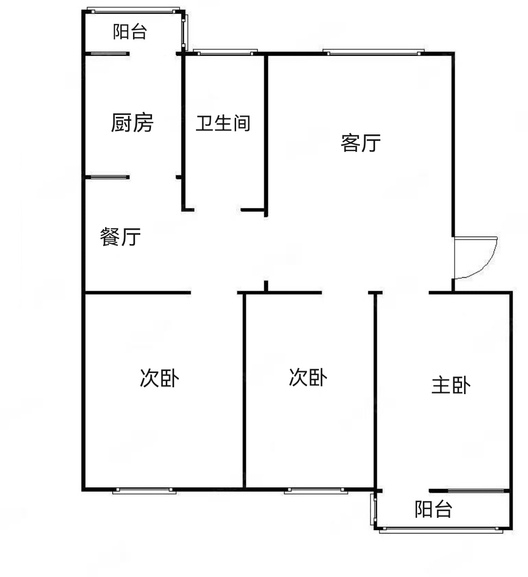 华欣小区3室2厅1卫户型图