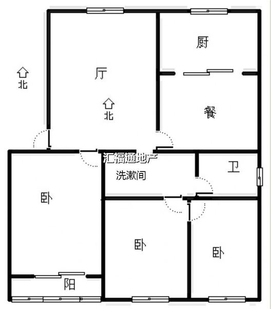 紫晨小区3室2厅1卫户型图