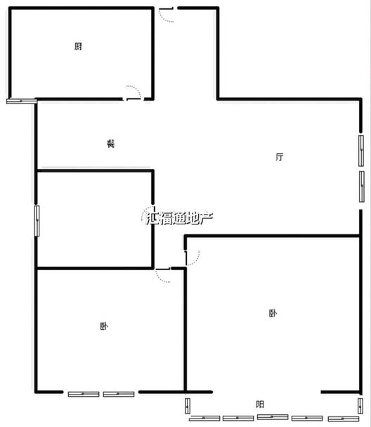 翔天万和城2室2厅1卫户型图