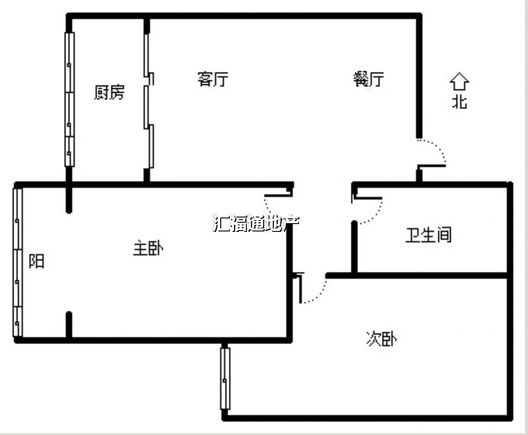 华泰豪庭2室2厅1卫户型图