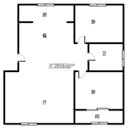 国富嘉园2室2厅1卫户型图