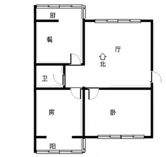 范阳水电小区2室2厅1卫户型图
