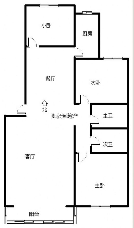 唐人花园3室2厅2卫户型图