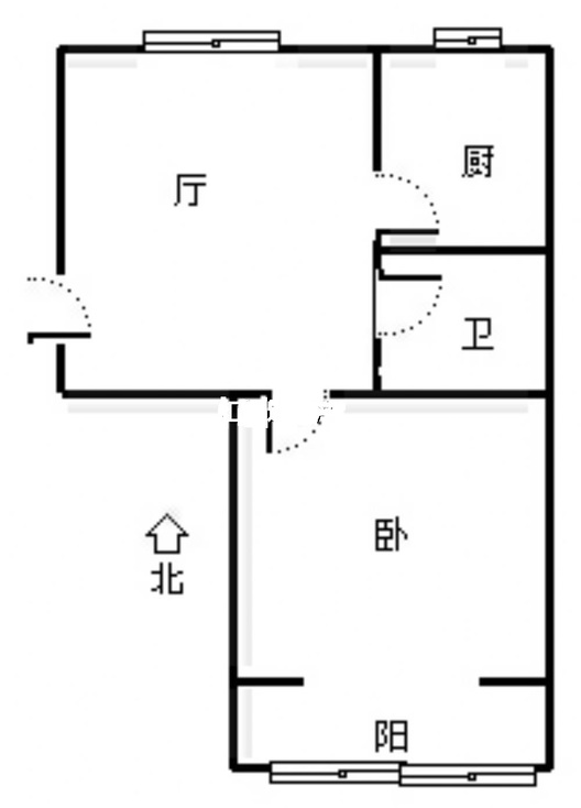 三五四三社区居民委员会1室1厅1卫户型图